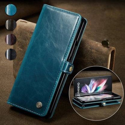 Folio Wallet Case for Samsung Galaxy Z Fold 3 – Genuine Leather Cover with Card Slots for Samsung Z Fold 3 5G – Full Protection Phone Pouch
