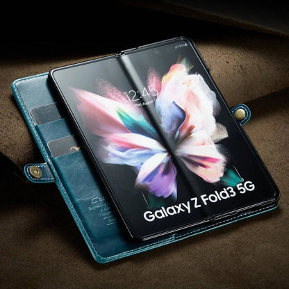 Folio Wallet Case for Samsung Galaxy Z Fold 3 – Genuine Leather Cover with Card Slots for Samsung Z Fold 3 5G – Full Protection Phone Pouch