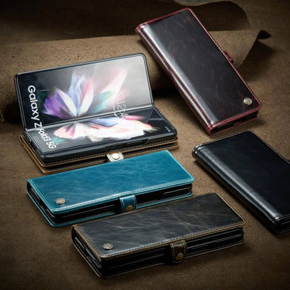 Folio Wallet Case for Samsung Galaxy Z Fold 3 – Genuine Leather Cover with Card Slots for Samsung Z Fold 3 5G – Full Protection Phone Pouch
