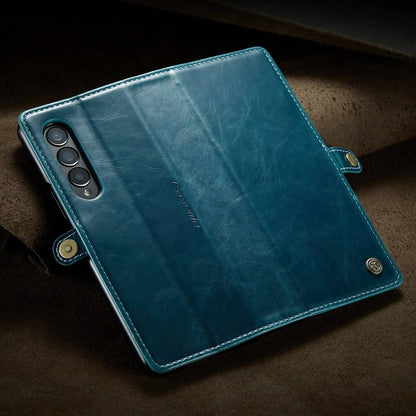 Folio Wallet Case for Samsung Galaxy Z Fold 3 – Genuine Leather Cover with Card Slots for Samsung Z Fold 3 5G – Full Protection Phone Pouch