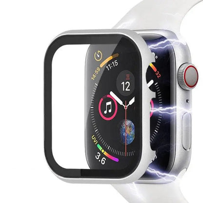 Protective Metal Bumper Frame for Apple Watch Series 7/8/9 – 41mm & 45mm Hard Shell Guard with Tempered Glass