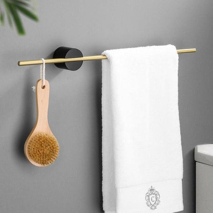 Adjustable Towel Bar Rack with Brushed Aluminum Finish for Modern Bathrooms | Wall-Mounted Storage Organizer