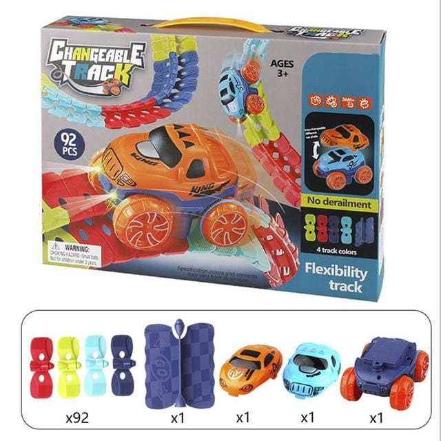 Flexible Magnetic Race Track Set with Glow-in-the-Dark Car – Build Your Own Raceway for Kids Ages 3+