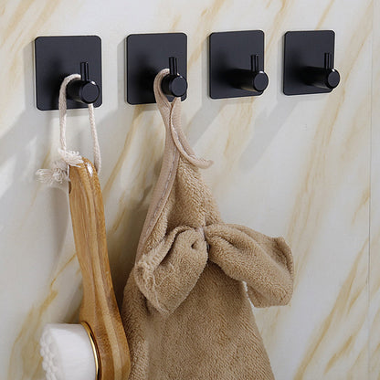 Adhesive Stainless Steel Coat Hook for Bathroom Kitchen Entryway | No-Drill Robe Towel Key Hanger for Apartments Rental Homes Dorms | Wall-M
