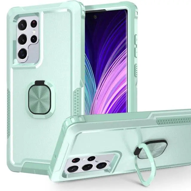 Rugged Armor Galaxy S22 Case with Kickstand – 360° Drop Protection, Shock-Absorbing Frame for S22, Plus & Ultra