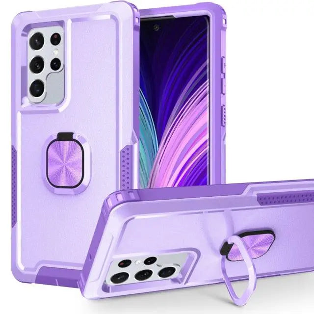 Rugged Armor Galaxy S22 Case with Kickstand – 360° Drop Protection, Shock-Absorbing Frame for S22, Plus & Ultra