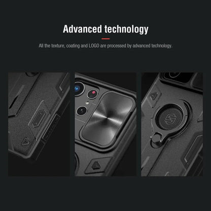 Aluminum Kickstand Phone Case with Camera Guard for Galaxy S22 Ultra – Wireless Charging Compatible