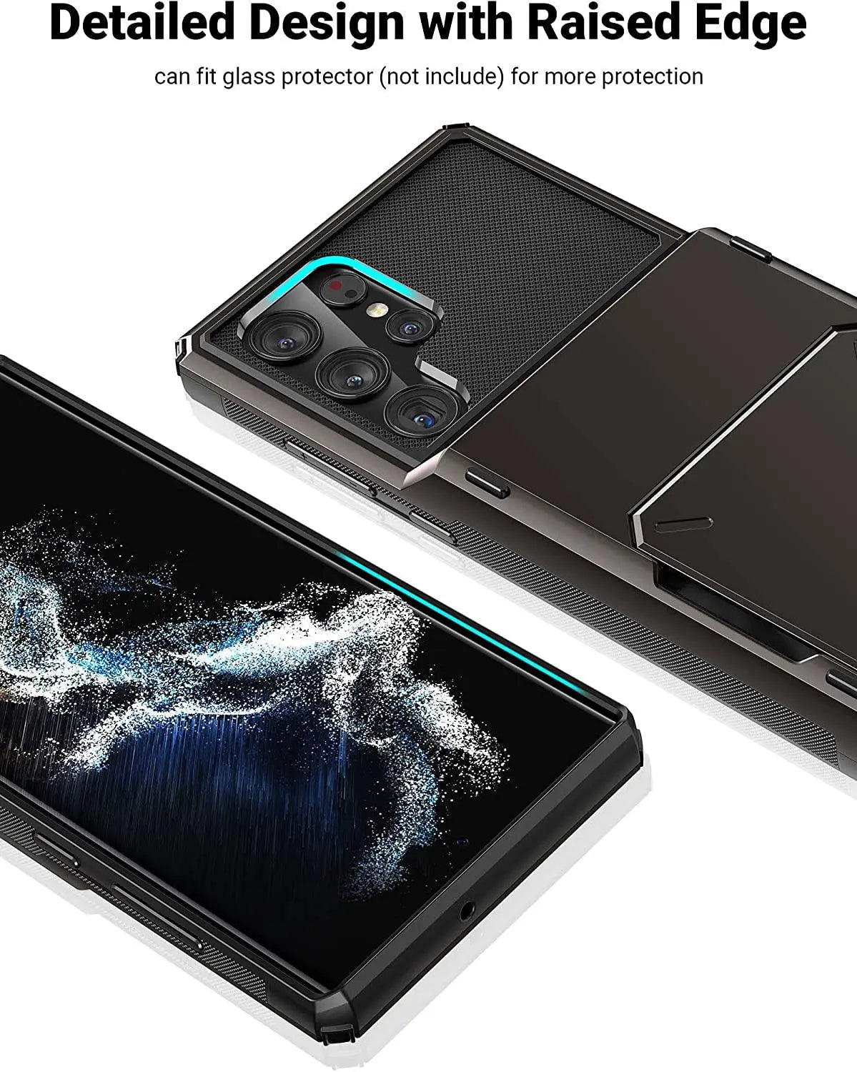 Rugged Drop-Guard Case with Card Slots for Samsung Galaxy S22 Series – Ultra, Plus & Standard Models
