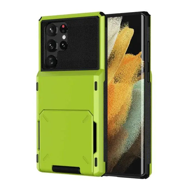 Rugged Drop-Guard Case with Card Slots for Samsung Galaxy S22 Series – Ultra, Plus & Standard Models