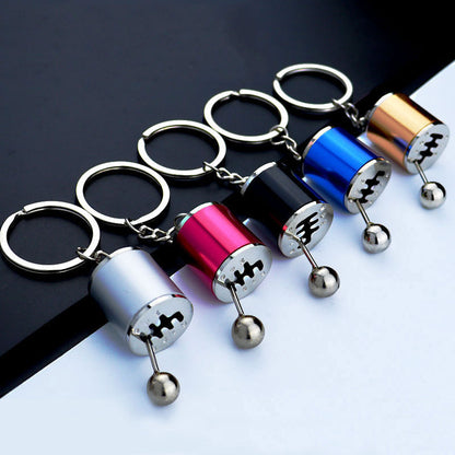 Metal Gear Shift Keychain with Moving Shifter for Car Enthusiasts | Manual Transmission Key Ring Accessory for Men & Women | Automotive Gift