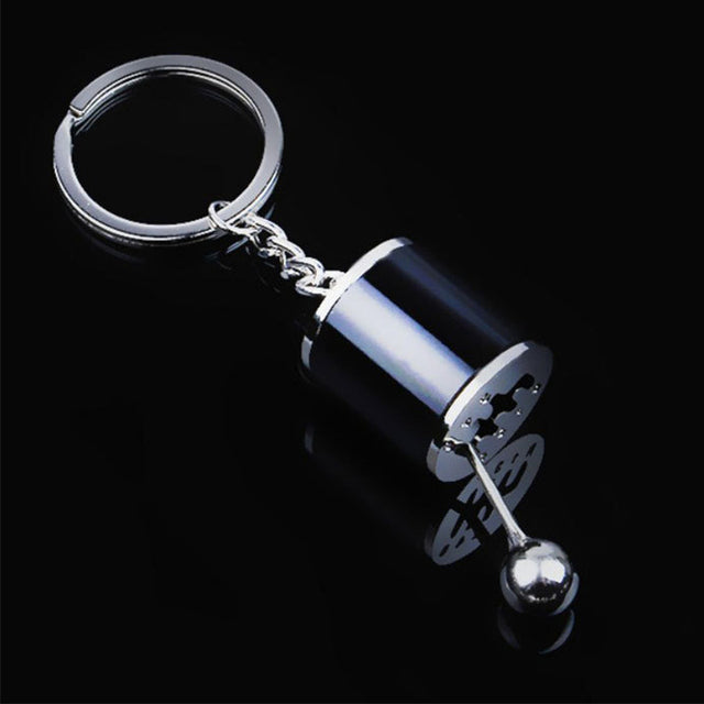 Metal Gear Shift Keychain with Moving Shifter for Car Enthusiasts | Manual Transmission Key Ring Accessory for Men & Women | Automotive Gift