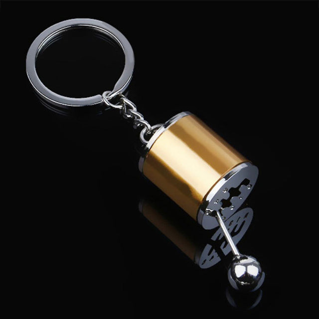 Metal Gear Shift Keychain with Moving Shifter for Car Enthusiasts | Manual Transmission Key Ring Accessory for Men & Women | Automotive Gift