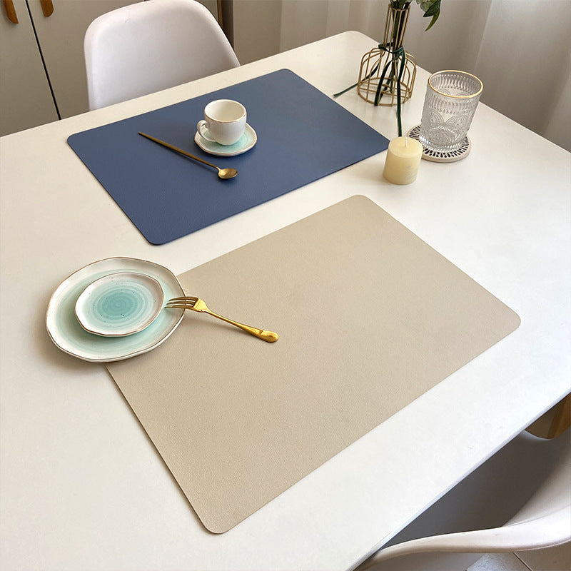 Stylish Rectangle PU Leather Placemats with Non-Slip Bottoms | Waterproof & Heat Resistant for Table Protection