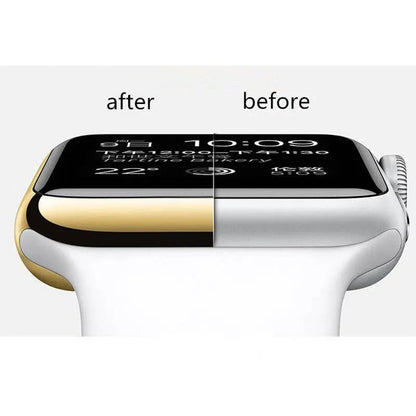Snap-On Guard with Tempered Glass Screen Shield for Apple Watch Series 1-6 – 38mm, 40mm, 42mm, 44mm Full Body Protection Case