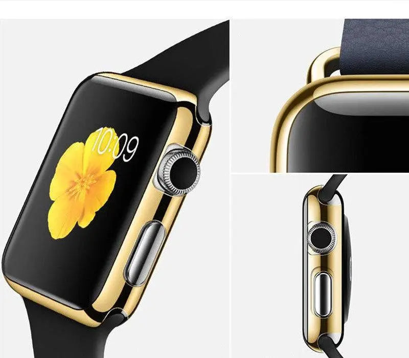 Snap-On Guard with Tempered Glass Screen Shield for Apple Watch Series 1-6 – 38mm, 40mm, 42mm, 44mm Full Body Protection Case