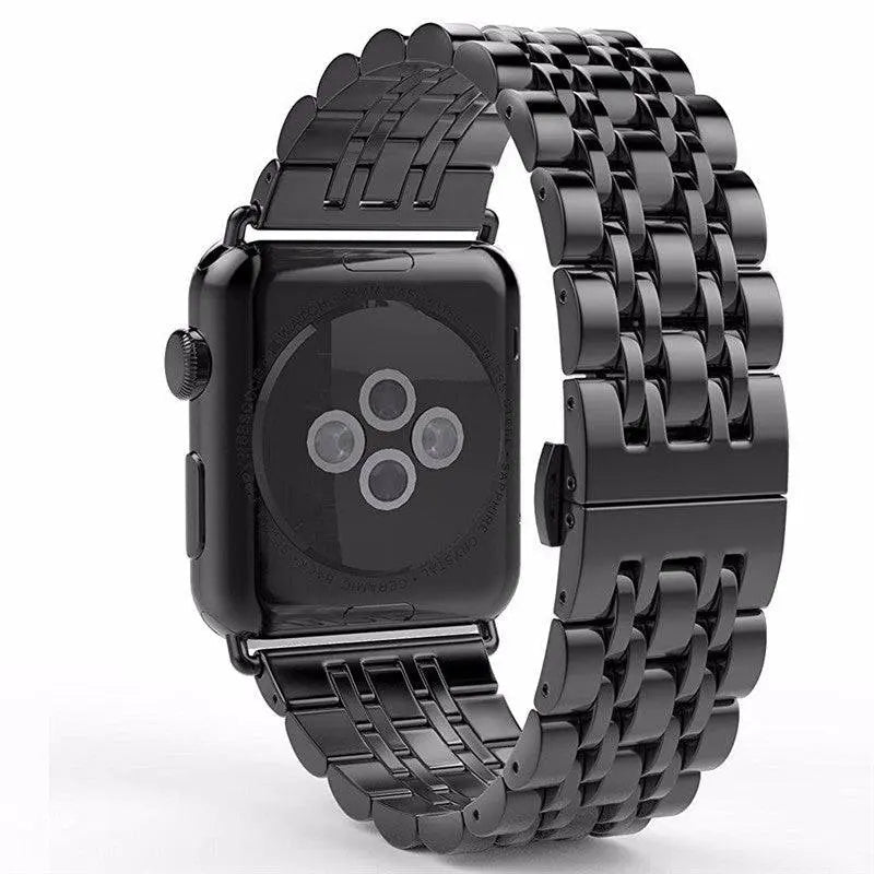Premium Metal Three-Row Chain Watch Strap – 38mm–49mm Sizes, 4 Finishes – Compatible with Latest & Legacy Apple Watches