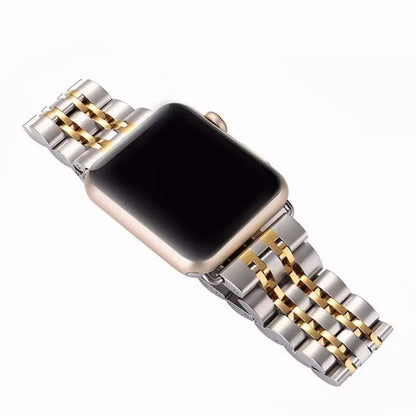 Premium Metal Three-Row Chain Watch Strap – 38mm–49mm Sizes, 4 Finishes – Compatible with Latest & Legacy Apple Watches