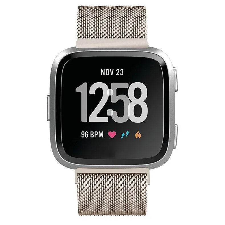 Milanese Loop Wristband for Fitbit Versa – Adjustable Stainless Steel Mesh Strap with Magnetic Closure