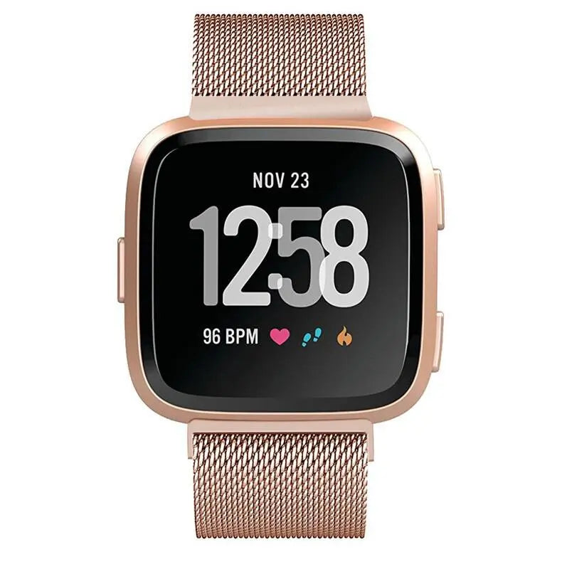 Milanese Loop Wristband for Fitbit Versa – Adjustable Stainless Steel Mesh Strap with Magnetic Closure