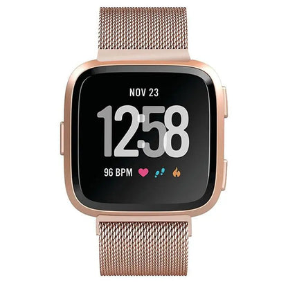 Milanese Loop Wristband for Fitbit Versa – Adjustable Stainless Steel Mesh Strap with Magnetic Closure