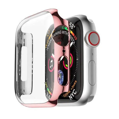 Snap-On Shield for Apple Watch – Full-Edge Guard with Screen Film – 38mm to 44mm Series 1/2/3/4 – Five Finishes