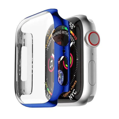 Snap-On Guard with Tempered Glass Screen Shield for Apple Watch Series 1-6 – 38mm, 40mm, 42mm, 44mm Full Body Protection Case