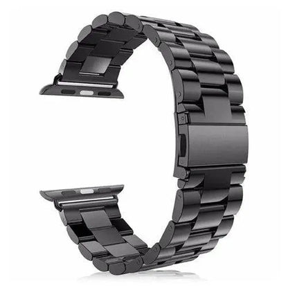 Precision Stainless Steel Link Bracelet for Apple Watch – 38mm to 49mm Connector Fit – Adjustable Wrist Band with Butterfly Clasp for