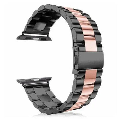 Precision Stainless Steel Link Bracelet for Apple Watch – 38mm to 49mm Connector Fit – Adjustable Wrist Band with Butterfly Clasp for