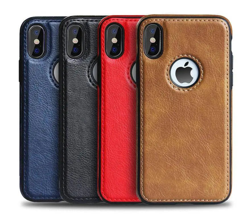 Vintage Leather iPhone Case | Precise Fit Shell for iPhone 6-XR with Raised Edges & Camera Protection | Grip-Enhanced Phone Cover