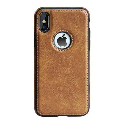 Vintage Leather iPhone Case | Precise Fit Shell for iPhone 6-XR with Raised Edges & Camera Protection | Grip-Enhanced Phone Cover
