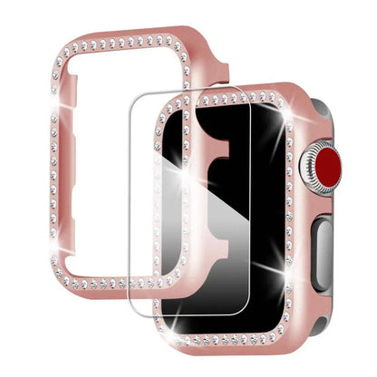 Embellished Metal Watch Case & Bracelet-Style Band Bundle for Apple Watch 38-44mm