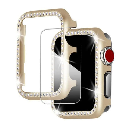 Embellished Metal Watch Case & Bracelet-Style Band Bundle for Apple Watch 38-44mm