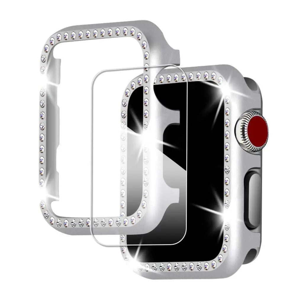 Embellished Metal Watch Case & Bracelet-Style Band Bundle for Apple Watch 38-44mm