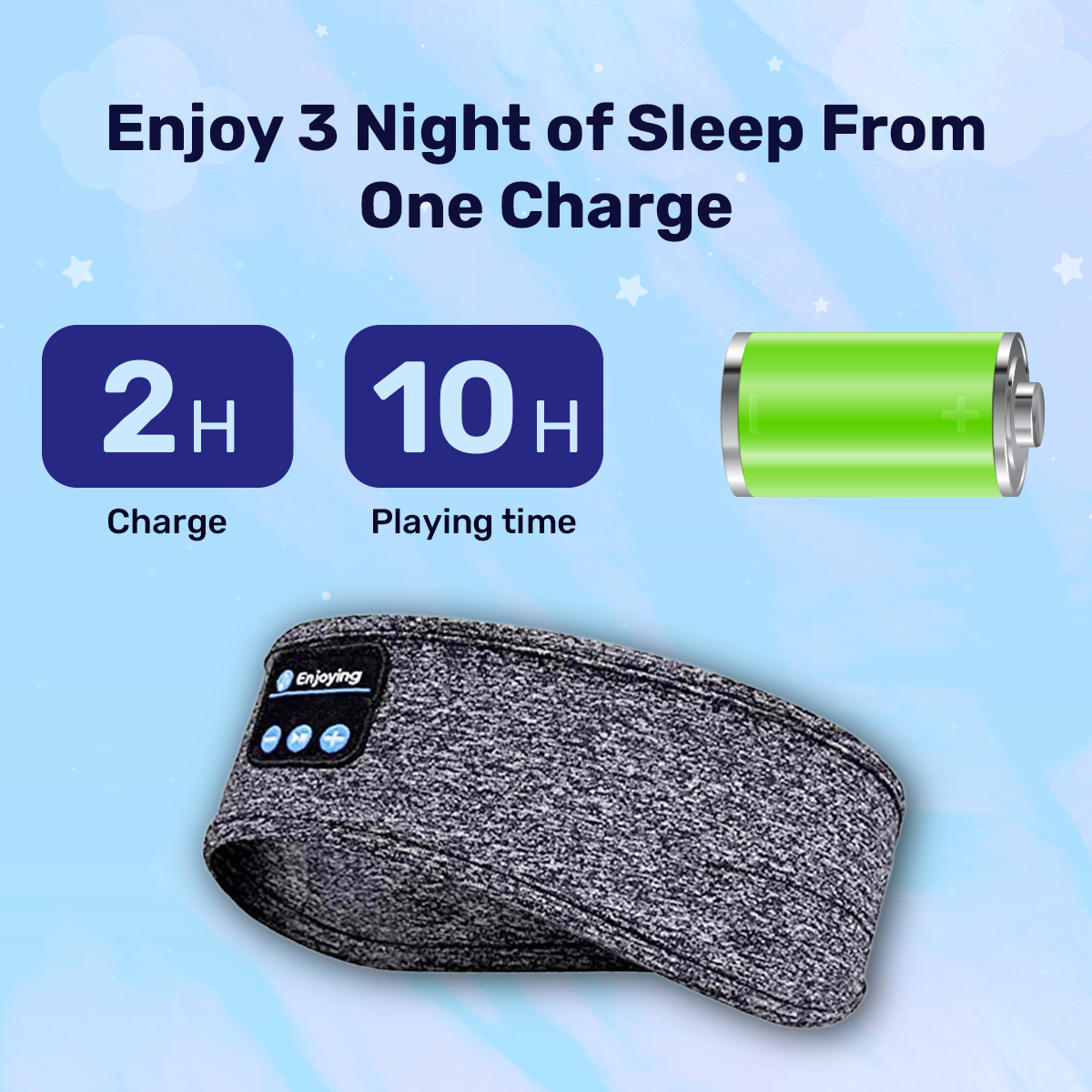 Sleep Headband Headphones Soft Washable Wireless Bluetooth for Insomnia Snoring Noise Blocking Meditation Travel Headset Gray Black