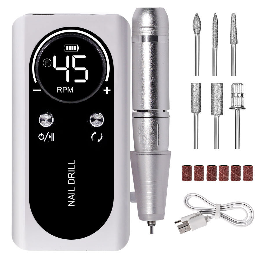Cordless Electric Nail Drill 45000 RPM Rechargeable Manicure Tool Kit for Acrylic Nails Gel Polish Removal Pedicure Filing Shaping Polishing