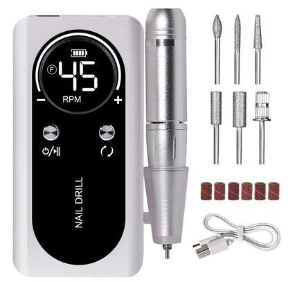 Cordless Electric Nail Drill 45000 RPM Rechargeable Manicure Tool Kit for Acrylic Nails Gel Polish Removal Pedicure Filing Shaping Polishing