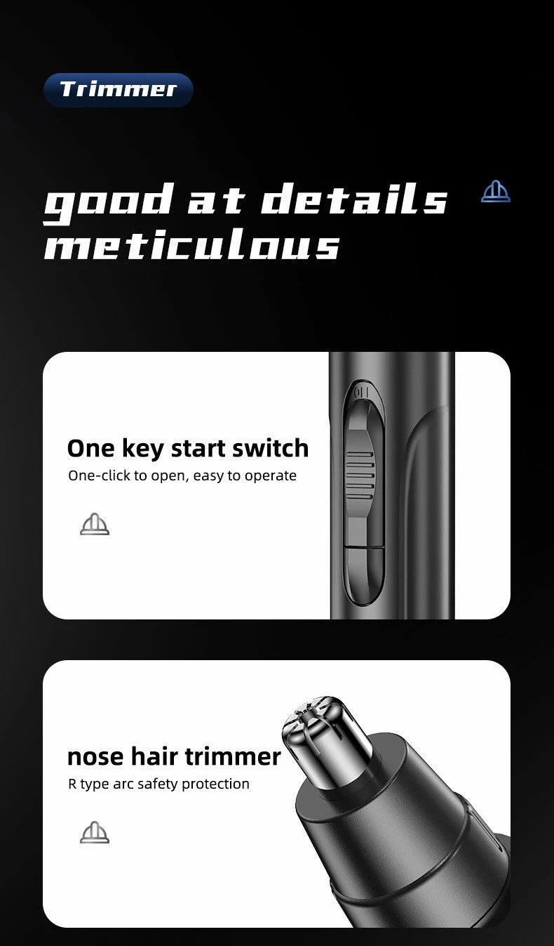 Cordless USB Rechargeable Facial Hair Trimmer for Nose and Ears with Stainless Steel Blades for Men and Women