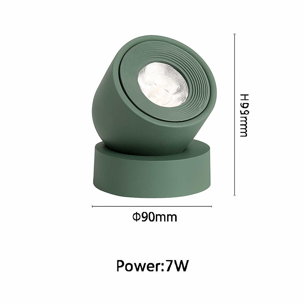 Adjustable Surface Mount LED Spotlight – 7W COB Ceiling Accent Light with 360° Rotation for Home & Commercial Use