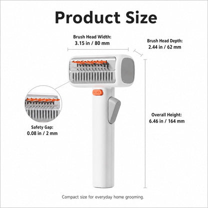 Ortekor Self-Cleaning Pet Grooming & Dematting Brush for Cats & Dogs - At-Home Deshedding Comb for Loose Fur, Tangles & Couch Hair