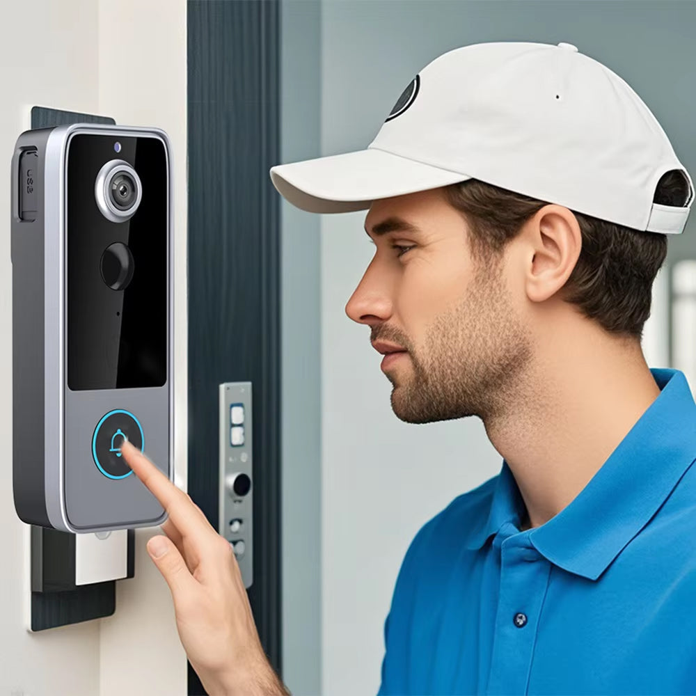 Smart Video Doorbell with HD Camera, Night Vision & Two-Way Audio – Wireless, Battery Powered, Weatherproof Security for Front Door &