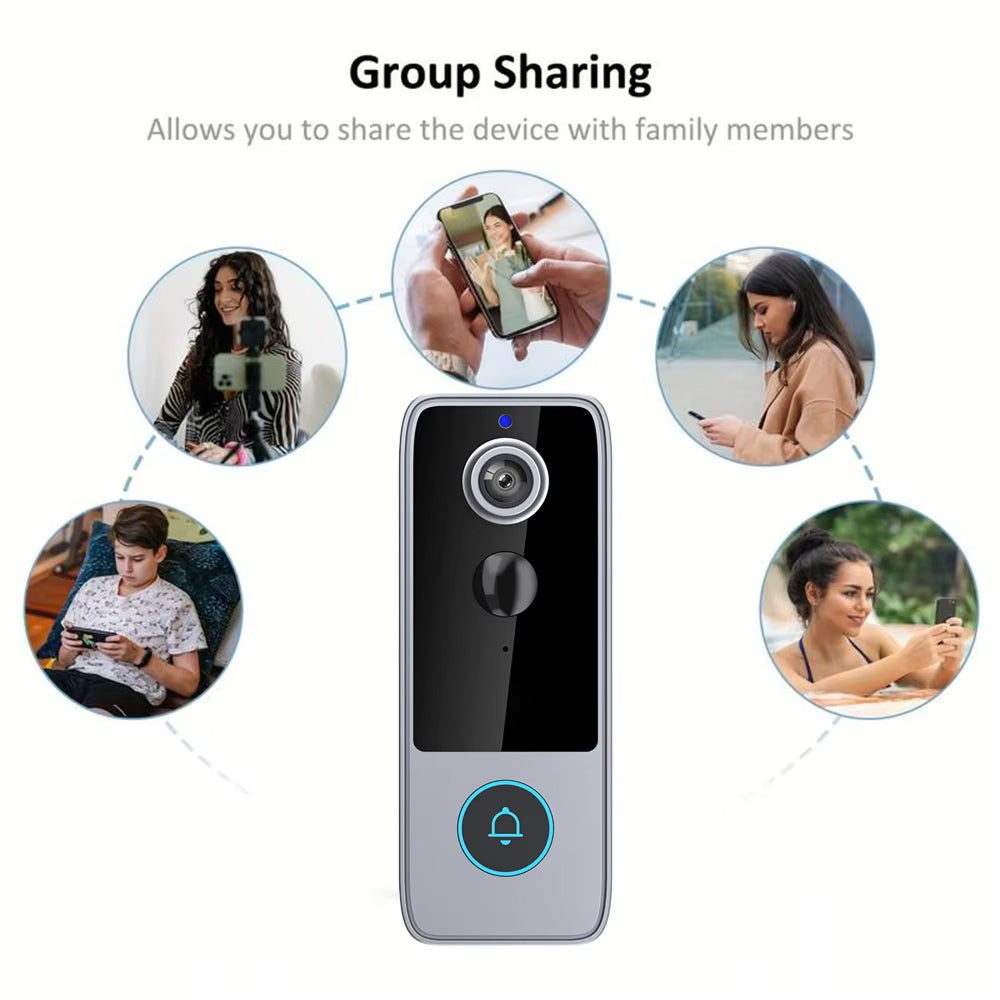 Wireless Smart Video Doorbell Camera with HD Recording and Two-Way Talk for Home Security