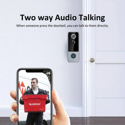 Wireless Smart Video Doorbell Camera with HD Recording and Two-Way Talk for Home Security