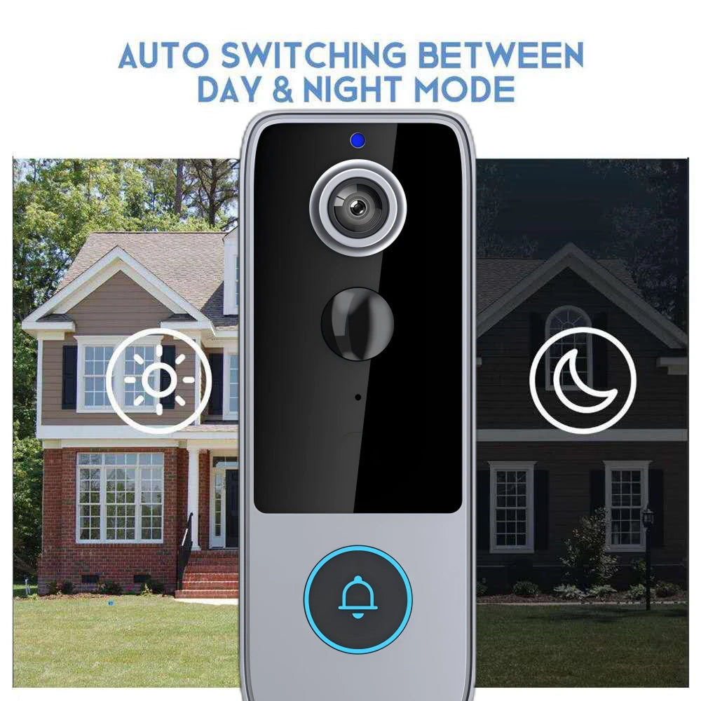 Wireless Smart Video Doorbell Camera with HD Recording and Two-Way Talk for Home Security