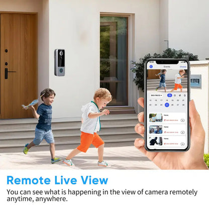 Wireless Smart Video Doorbell Camera with HD Recording and Two-Way Talk for Home Security