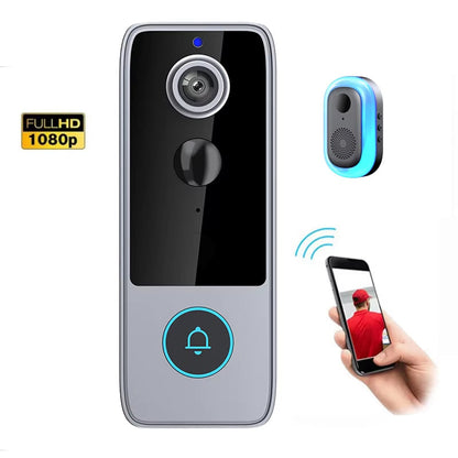 Wireless Video Doorbell with HD Camera, Motion Alerts & Night Vision – Rechargeable, Weather-Resistant, No Monthly Fees