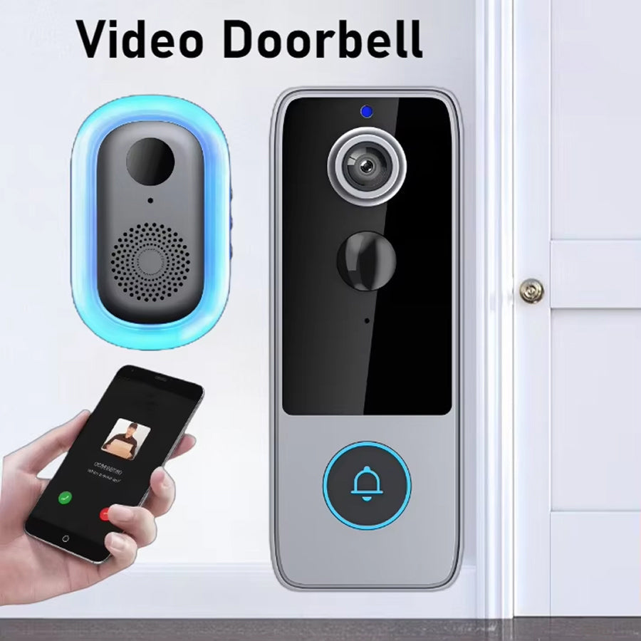 Wireless Smart Video Doorbell Camera with HD Recording and Two-Way Talk for Home Security