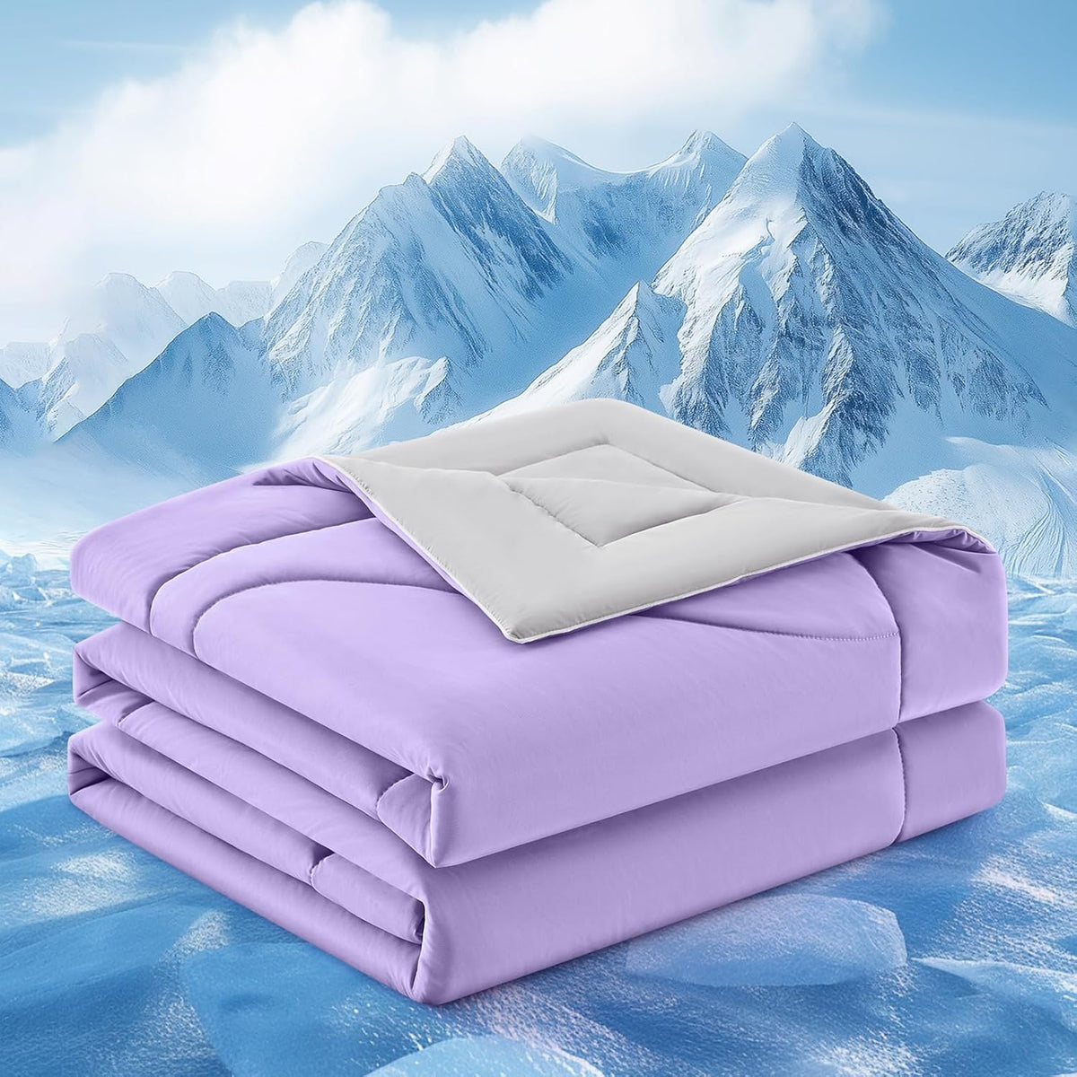 Cooling Comforter | Double-Sided Cooling Blanket for Hot Sleepers | Breathable Ice Fabric for Ultimate Comfort