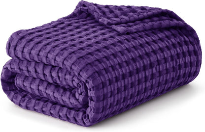 Cotton Throw Blanket Cooling, Bamboo Cooling Blanket for Hot Sleepers, Lightweight Queen Size Blanket for Summer