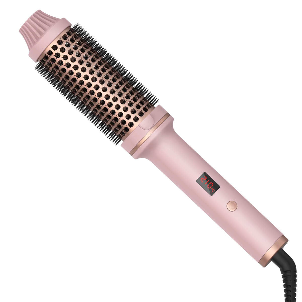 3-in-1 Heated Styling Brush with Ionic Technology for Smooth, Frizz-Free Hair – Fast Heat, 9 Temperature Levels – Multi-Function Curling &