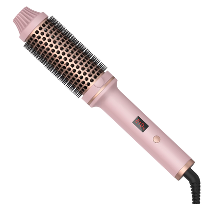3-in-1 Heated Styling Brush with Ionic Technology for Smooth, Frizz-Free Hair – Fast Heat, 9 Temperature Levels – Multi-Function Curling &